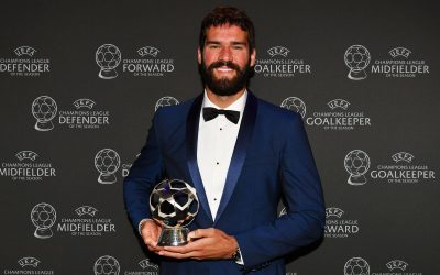 Após ganhar prêmio de melhor goleiro da Europa, Alisson acompanha sorteio da fase de grupos e relembra defesa milagrosa e fundamental contra o Napoli para título da Champions 2018/19