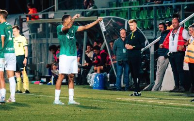 Diego Rosa celebra gol decisivo para a vitória do Lommel na Bélgica