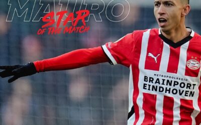 Mauro Júnior se destaca em goleada do PSV sobre o arquirrival Feyenoord e é eleito o melhor jogador em campo